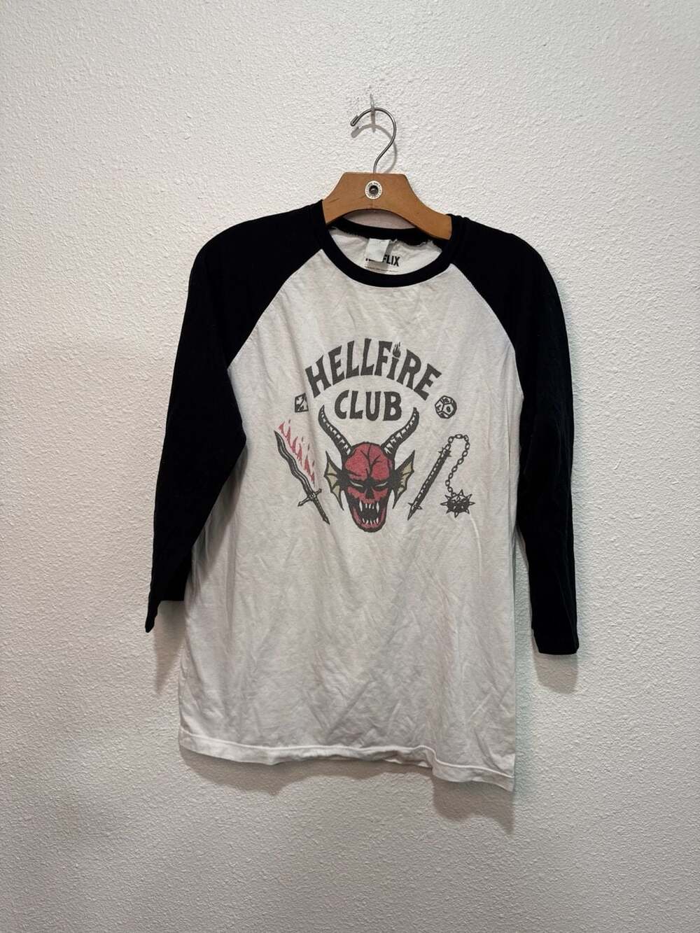 Netflix Stranger Things Hellfire Club Raglan Baseball T-Shirt